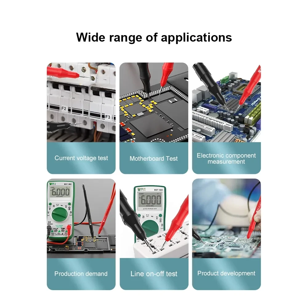 BST-020-JP 20A multimeter pen with superconducting probe 15mm 18AWG Pure copper silicone multimeter test leads for electricians