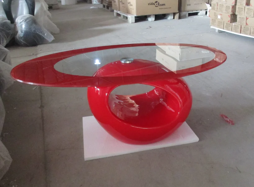 Elegant Fiber glass coffee table  Free Sample Wholesale temper glass coffee table Home Furniture Living room furniture