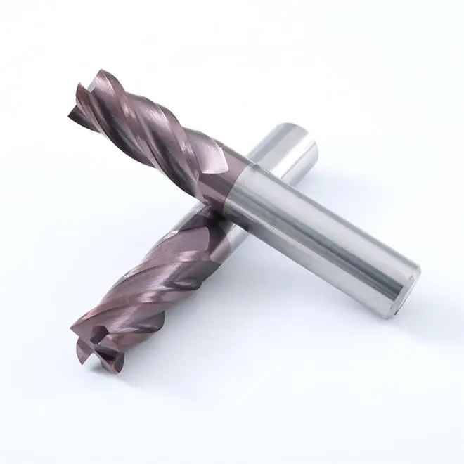 HRC55 flat end mill  cnc machine tool HRC55   4 flute end mills milling cutter Length 200 mm