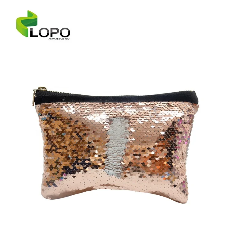 Sublimation Glitter Sequin Ladies Cosmetics Bag Embroidery Clutch Women Hand Bags Lady Makeup For Evening Party
