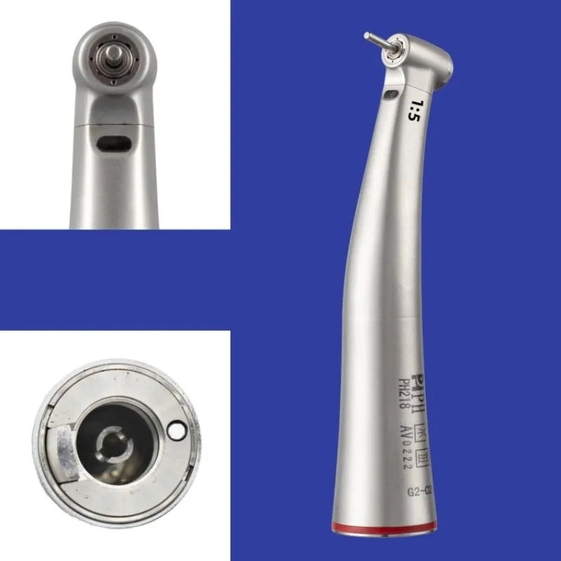 Factory Price 1:5 Low Speed Dental Instruments Steel Handpiece With Turbine Power Source Contra Angle Handpiece