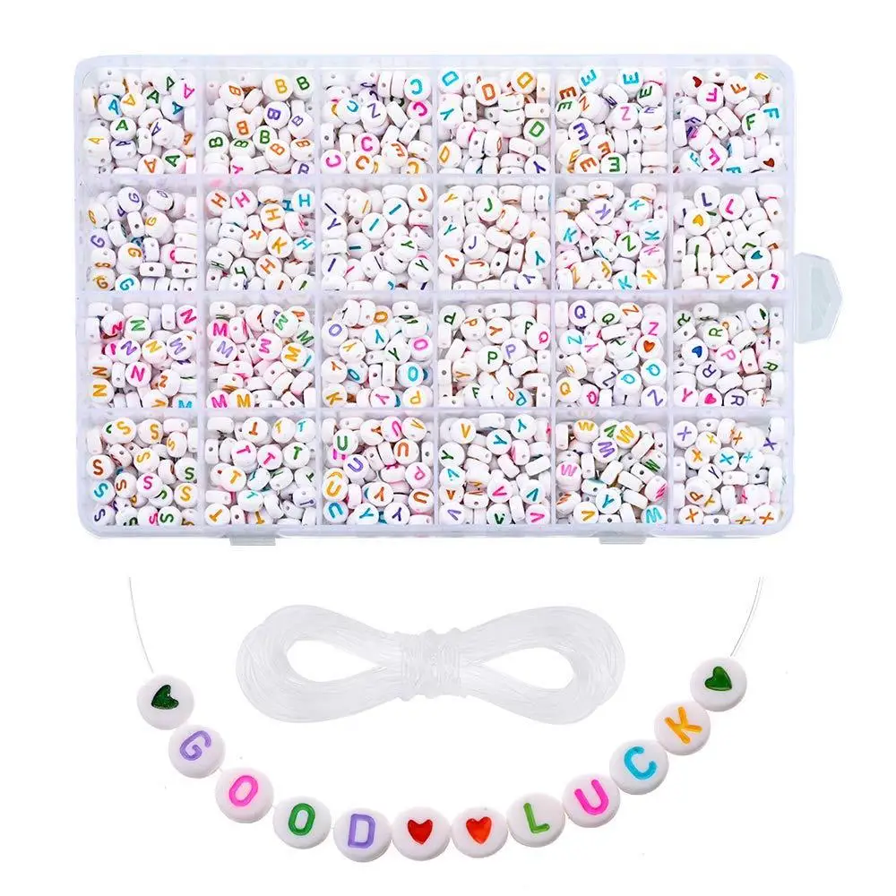 Wholesale DIY Plastic 4mm Acrylic Alphabet Letter Beads For Jewelry Making