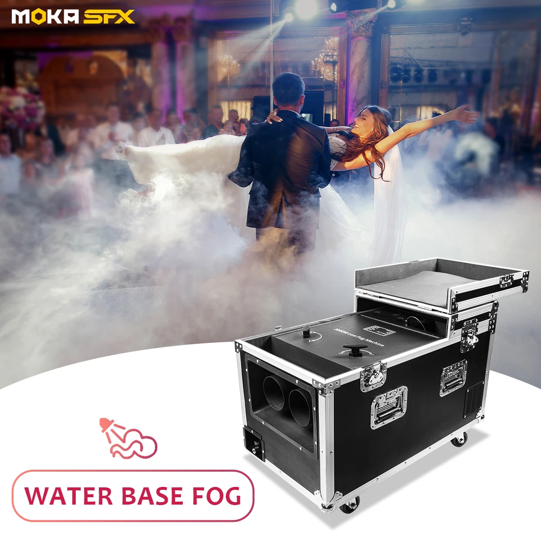 Moka sfx Dual Pipe 3000W Water Mist Low Fog Machine Low Lying Fog Machine Water Base