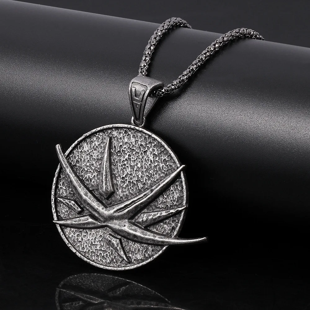 Hot Sale Pendant Wizard Witcher 3 Medallion Pendant Necklace The Wolf Head Necklace U Pick Color Halloween Necklace & Pendants
