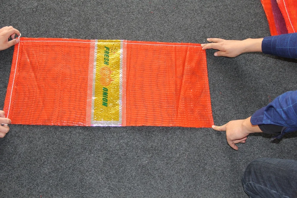 25 kg Leno mesh bag packing for onion with  color file
