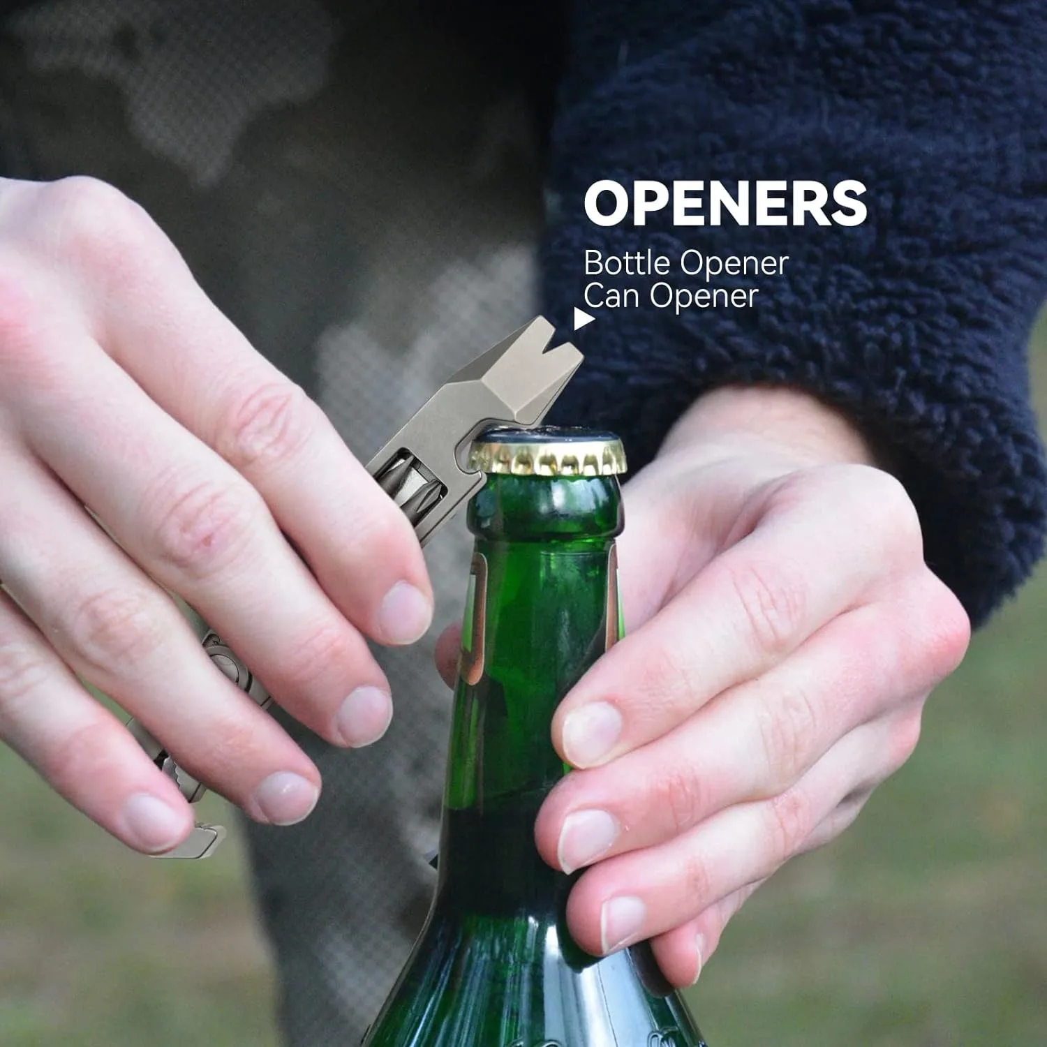 Multi-functional Titanium EDC Ti Pry Bar Set with Bottle Opener, Wrench,  Screwdriver for Outdoor Multi Tool Camping Accessories