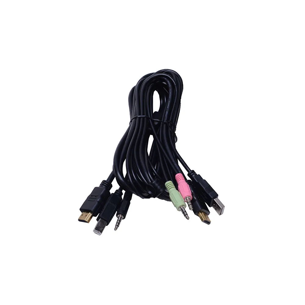 Fully Compliant 4K @30Hz Resolution 4 Ports HDMI Desktop KVM Switch With 4 pcs Cable dual monitor support