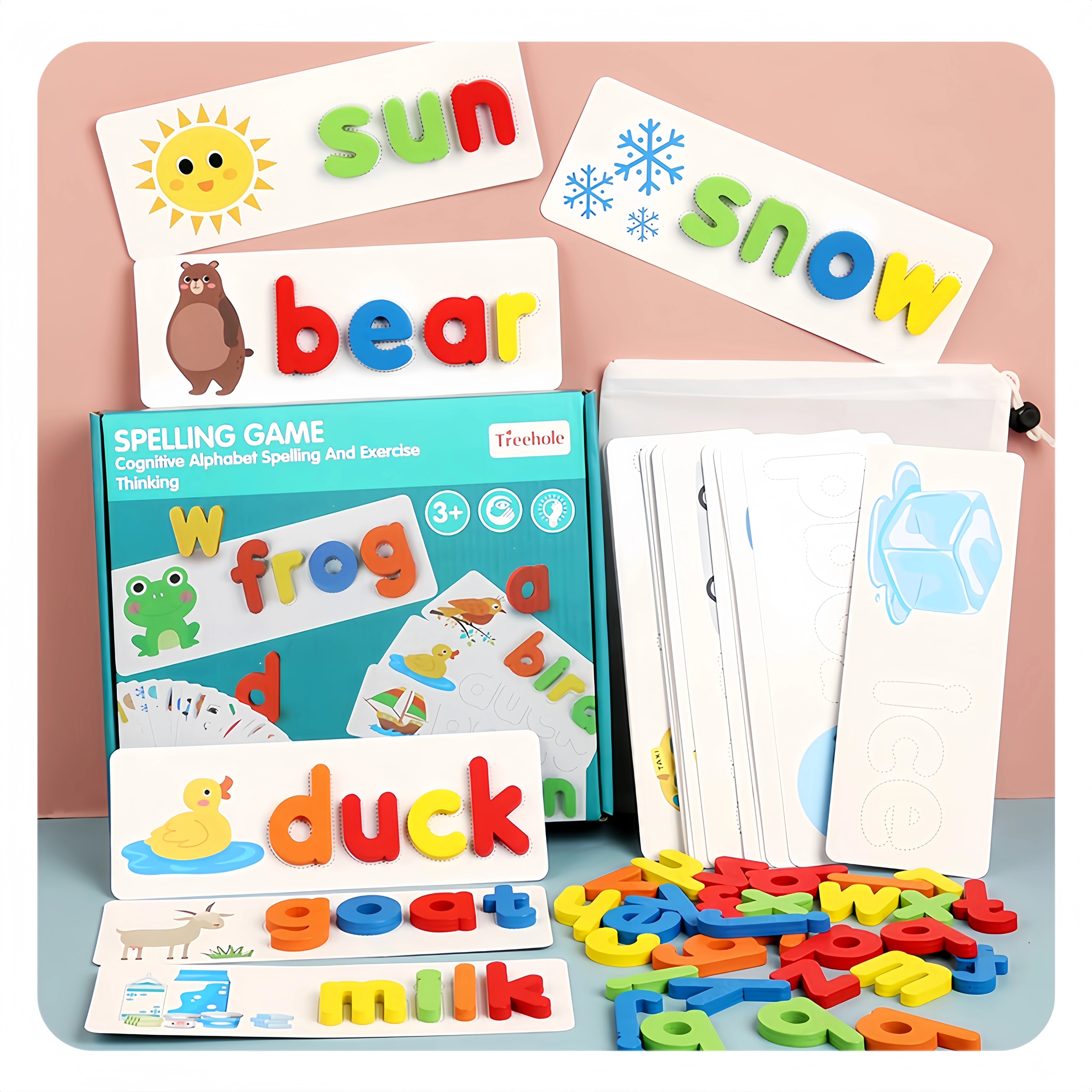Montessori 3D Puzzles-Letter Spelling and Writing Toys Matching Letter Game for Spelling Words