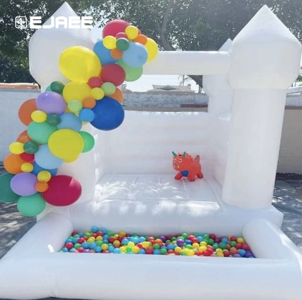 8*8 White Bouncy Castle Small Mini White Bounce House Pink Castle Jumper