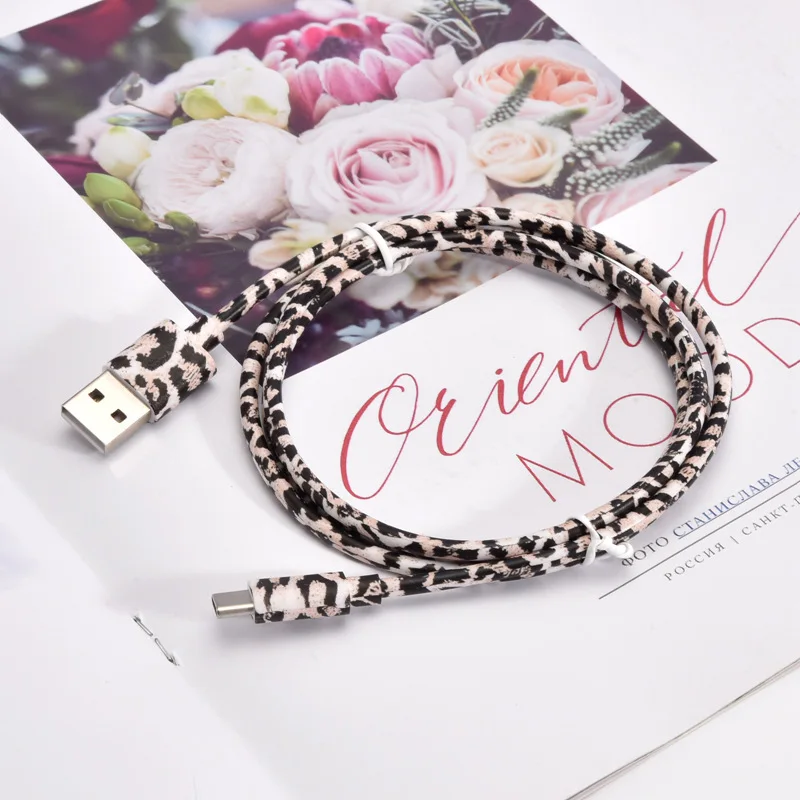 FRS Pu Material Printing Cable 1m 5v 2.1a Phone Usb Charger Cable Quick Charger Commonly Used Accessories & Parts