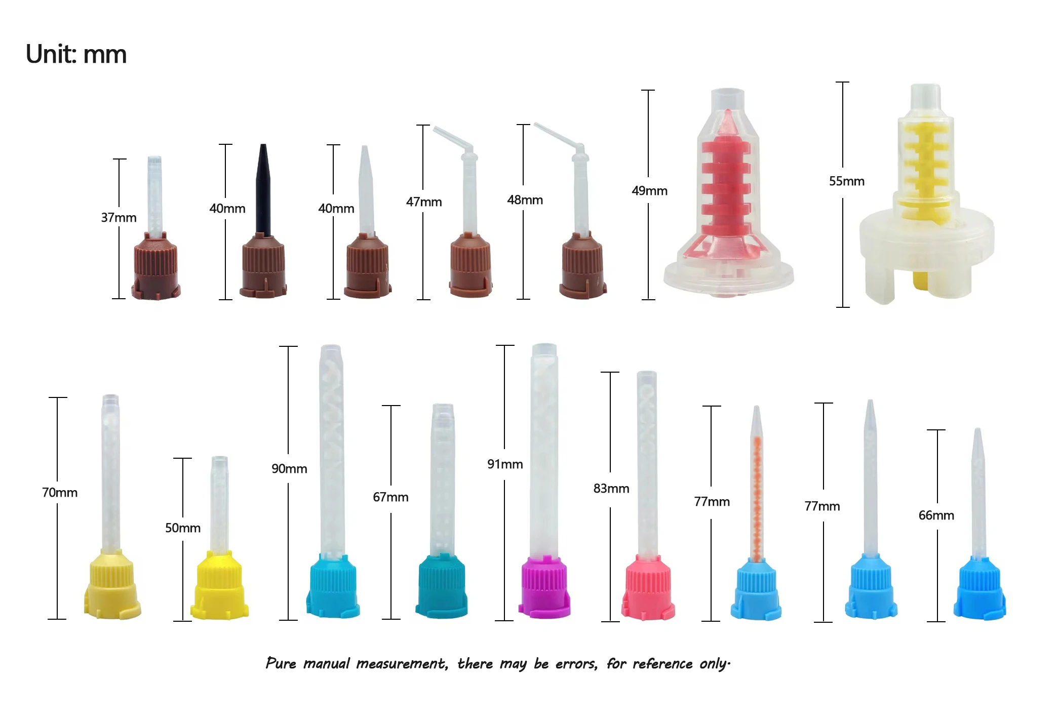 50 шт./упаковка универсальные сопла для смесительной трубки