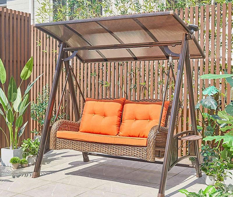Luxury Leisure patio Courtyard Three seats swing chair wholesale