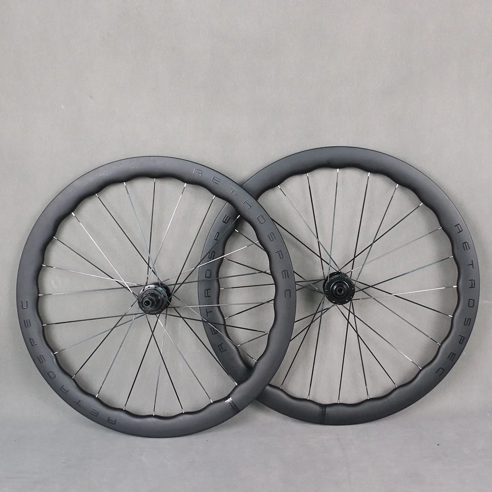 Clincher Carbon wheels 11 Speed 12S Carbon Fiber Disc Brake Wheelset Wave Type 50X25mm Rim Thru Axle Road Bike Wheel WH-50c