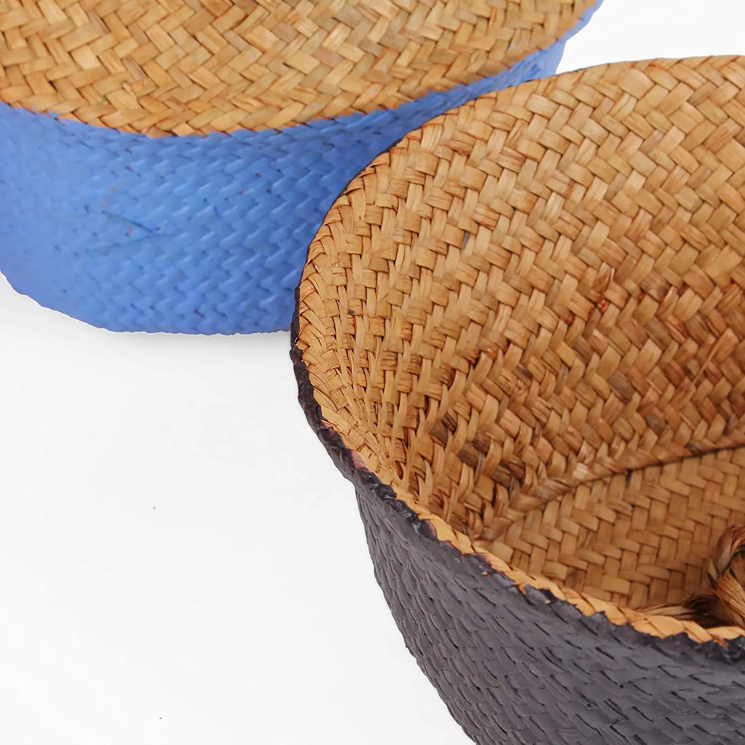 Large capacity rattan baskrt Woven Seagrass Belly Basket for Storage Laundry Picnic Plant Pot Cover and Grocery and Toy Storage