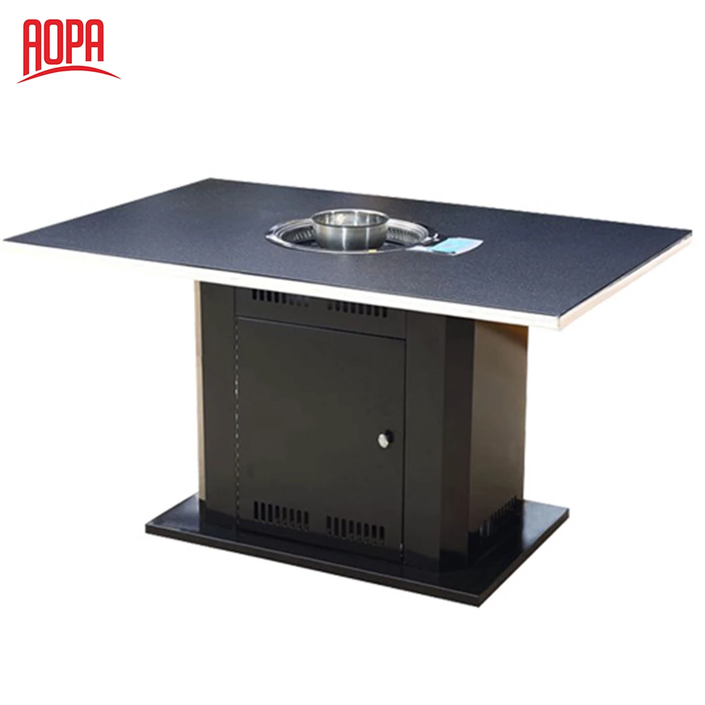  Горячая Распродажа ресторанный Корейский барбекю-гриль AOPA Teppanyaki обеденный стол с выхлопом
