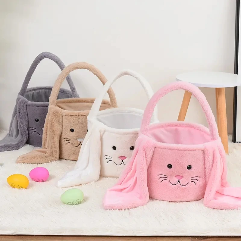 Newest Plush Tote Bag Long-eared Treat Easter Basket Easter Gift Bunny Baby Gift Easter Basket