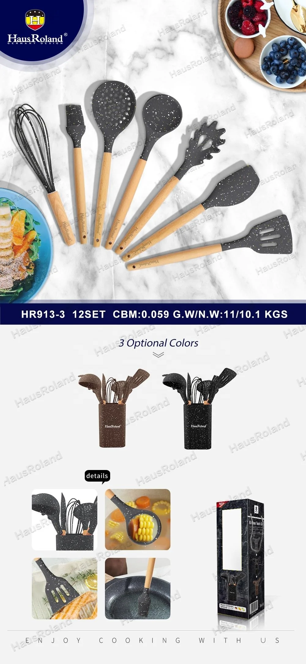 HausRoland 2023 german high selling kitchen kitchen cooking utensils set