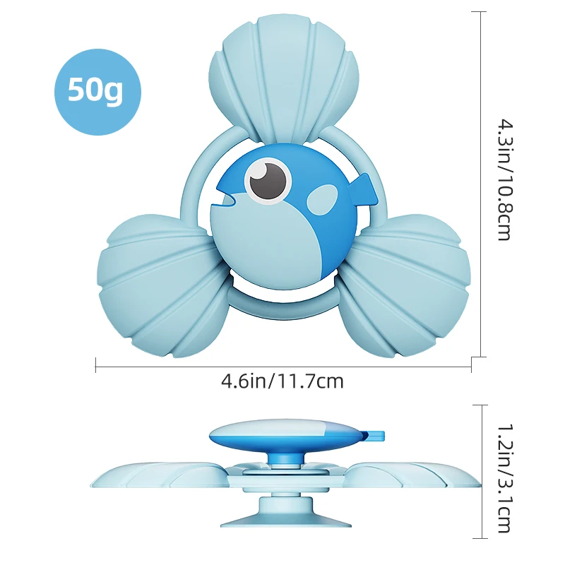 Cute Silicone Suction Cup Spinner Toys Baby Fidget Spinner Toy Spinning Toys Boy Girl BPA Free Baby Teething Joy