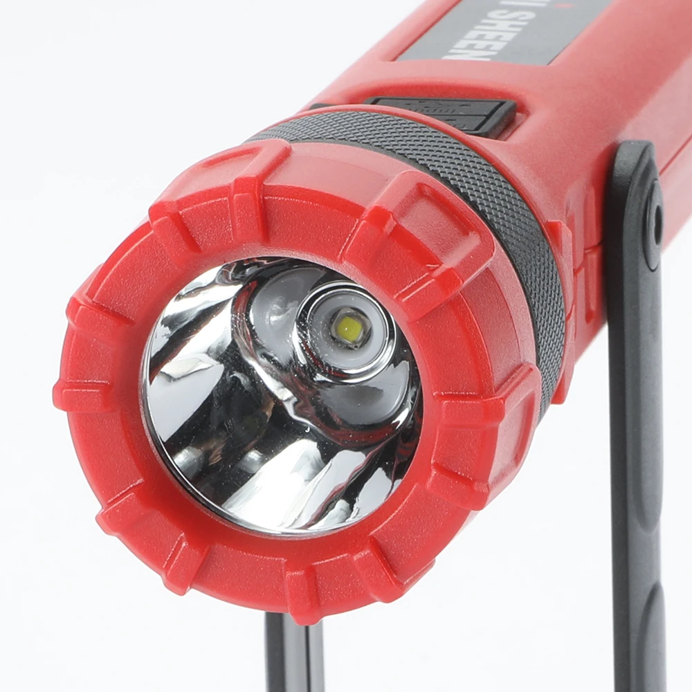 High power ABS portable handle red light dimmable flash USB output power bank flashlight for emergency