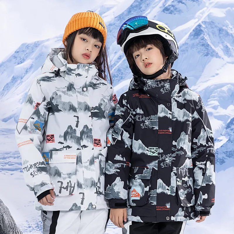 Ropa Kids Snowboard Jackets Boys Ski Jacket And Pants Suits Windproof Waterproof Kids Snow Suit Winter Warm Coats Ski Suit
