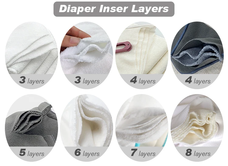 breathable muslin prefold hibrid biodegradable cloth diaper changing inserts