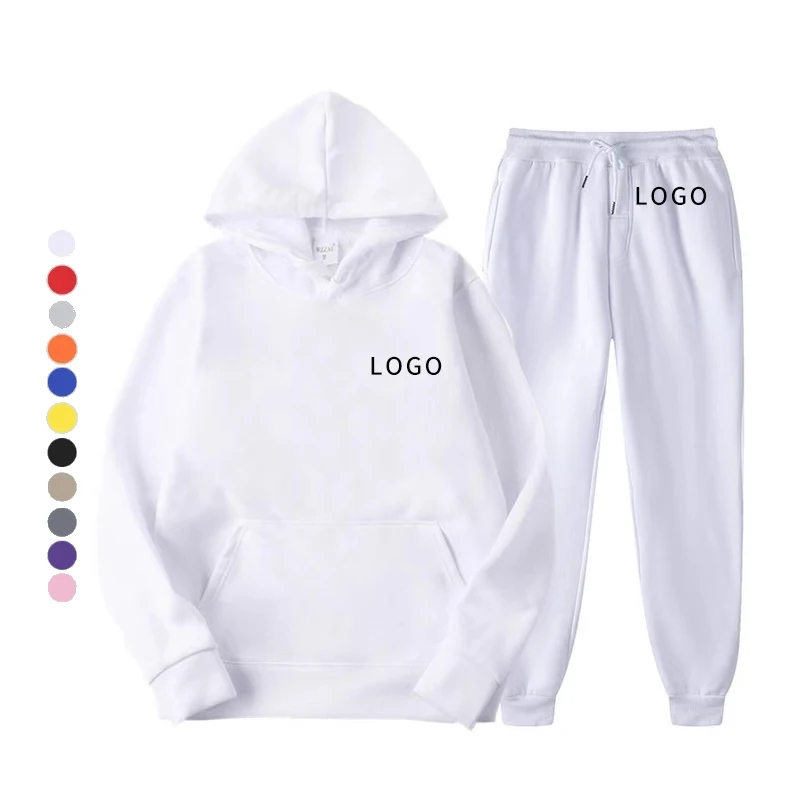custom blank high quality  hoodie jogger suits 2 piece set men tracksuit sweatsuit sets joggers and hoodie set men