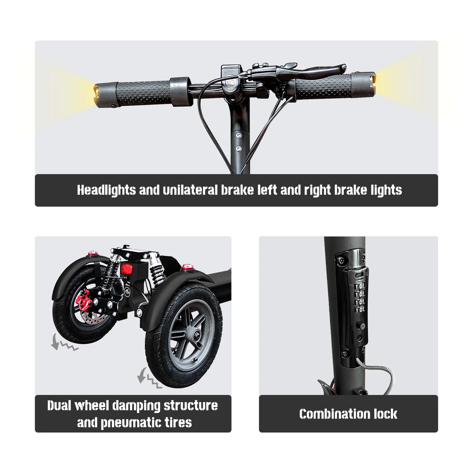 MONORIM T0s Ultra three-wheel electric scooter with front suspension and rear two-wheel shock absorption maximum speed 25km/h