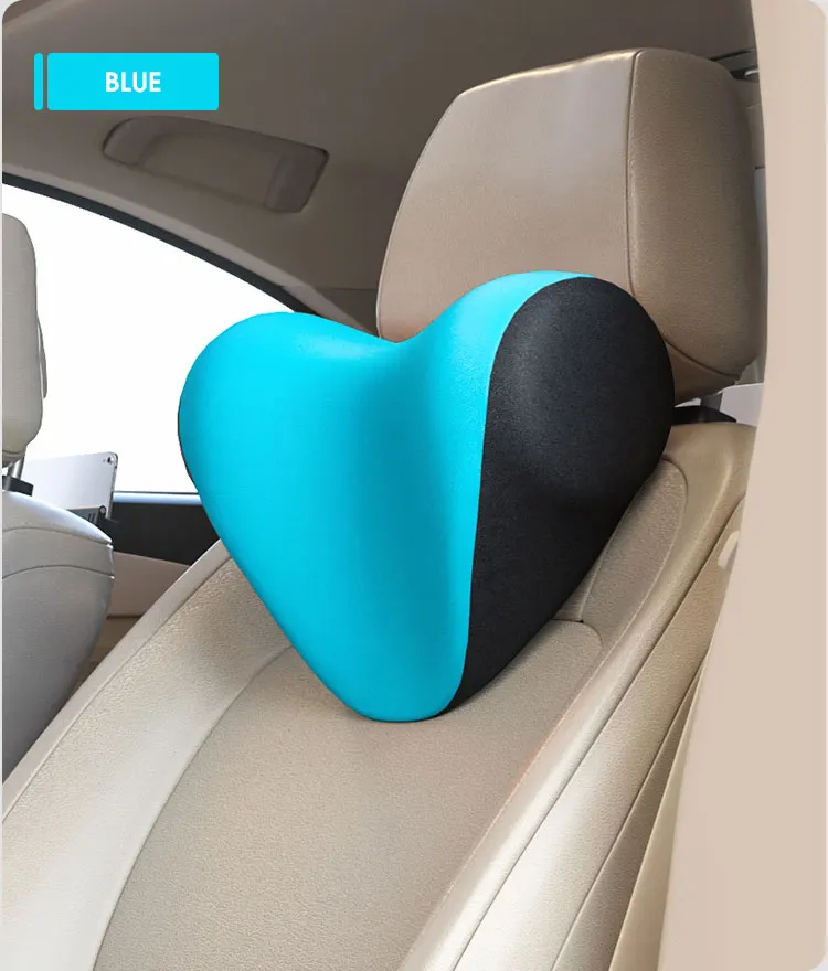 Ergonomic adjustable car seat headrest pillow travel rest sleeping memory foam neck pillow with phone holder