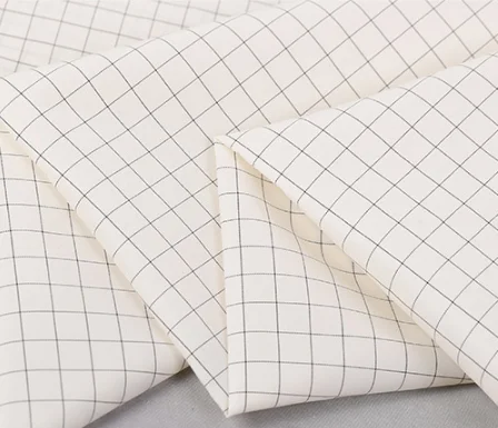 100% Nylon White and Black Plaid Down Jacket Thin Fabric China Supplier