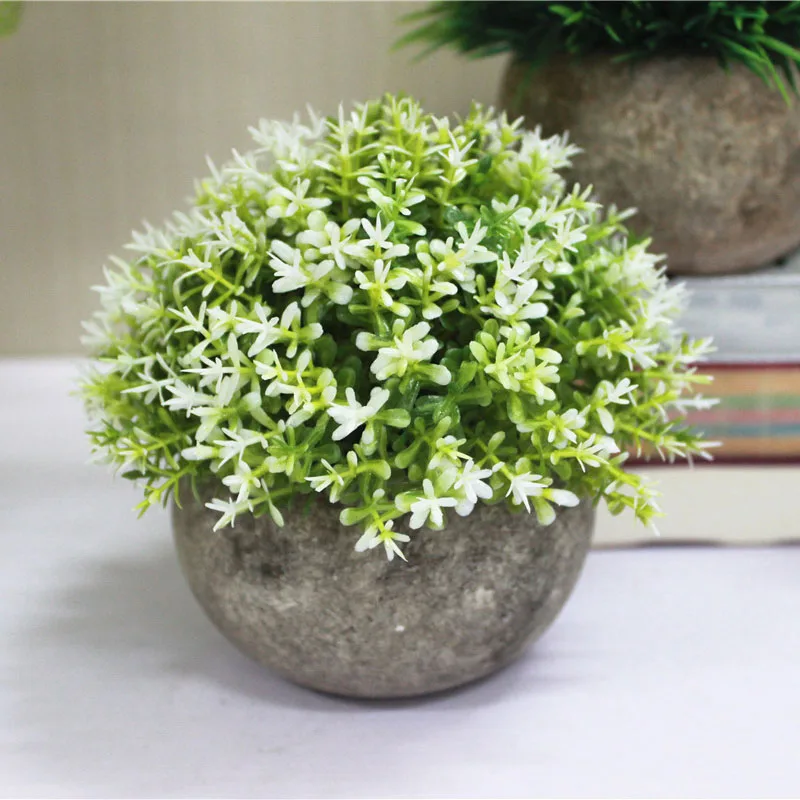 4 Pcs  Set Mini Artificial Potted Plants Small Artificial Plants For Office Desk Decoration