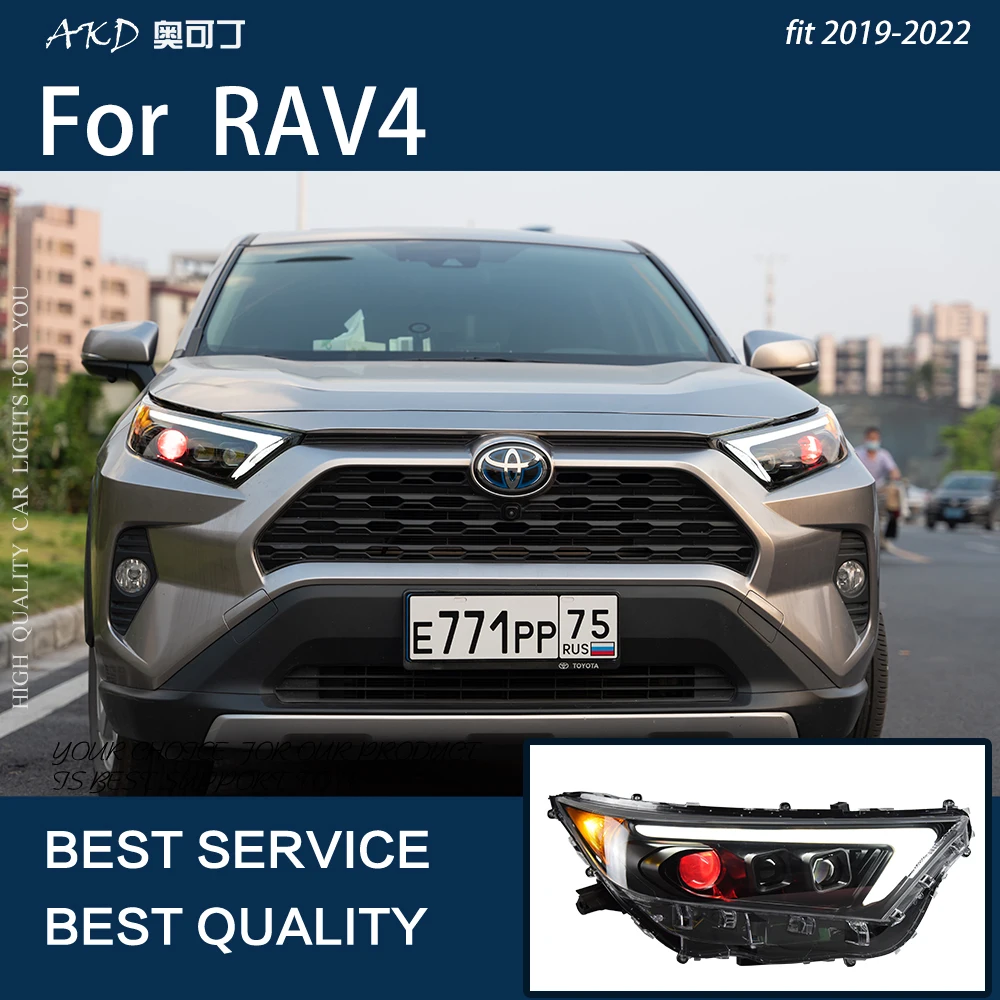 Car Lights For RAV4 RAV 4 2019-2022 LED Auto Headlights Assembly Upgrade Dynamic Evil Eyes Projector Lens Accessories Facelift