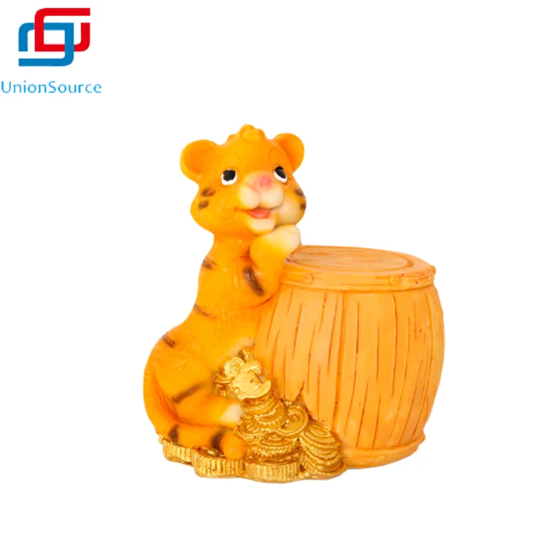 
Home Christmas Character Decor Luxury Tiger Figurine Pop Resin Statue Money Box 