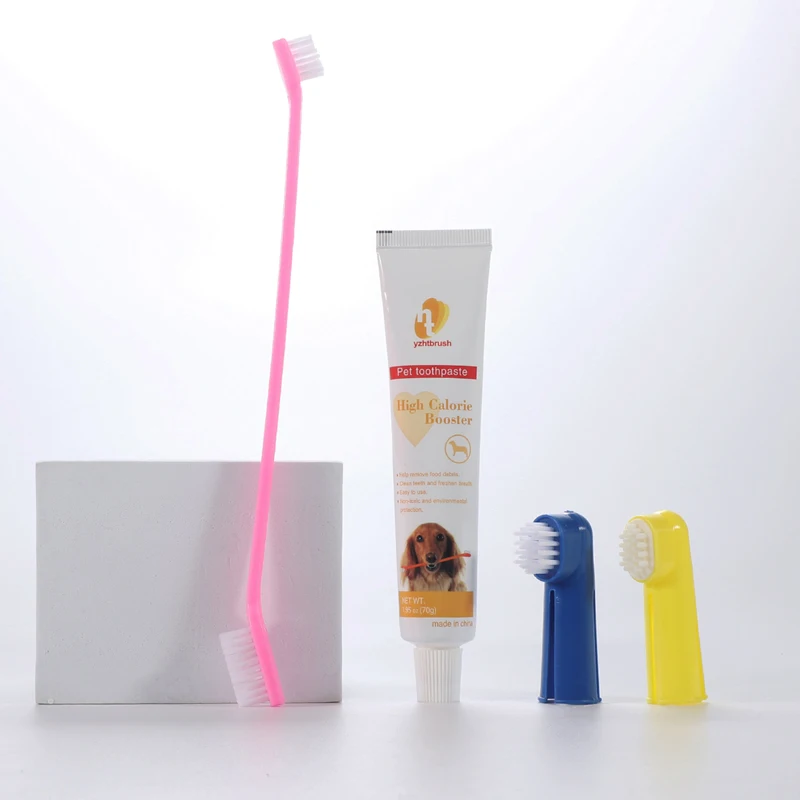 Portable Soft Silicone Dog Finger Toothbrush Set Easily Clean Teeth Dirt Pet Grooming Toothbrush With Toothpaste