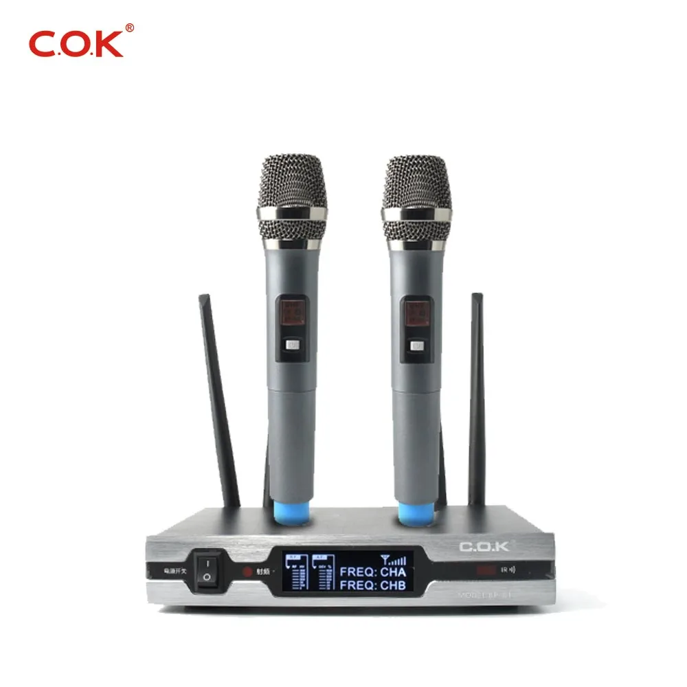 Двухканальный uhf беспроводной профессиональный караоке Набор для дома с ручными