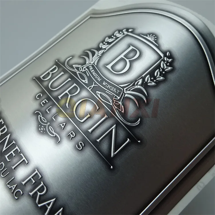 High quality newest durable colorful foil waterproof adhesive private gold label perfume textured paper sticker wine label