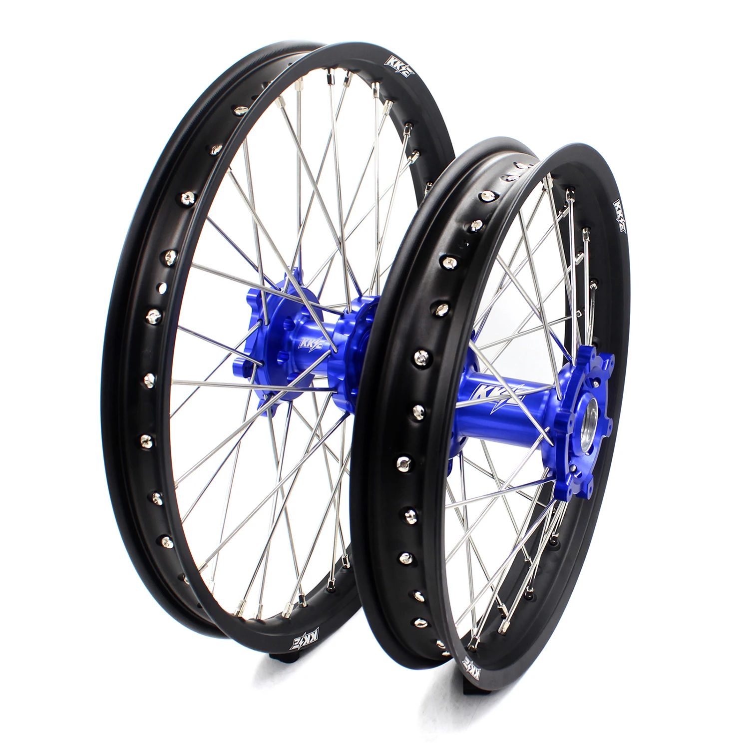  KKE Motorcycle 21/18 CNC Wheels Hubs Set Compatible with SUZUKI DRZ400 2000-2004 DRZ400E DRZ400S RAcing Enduro Blue