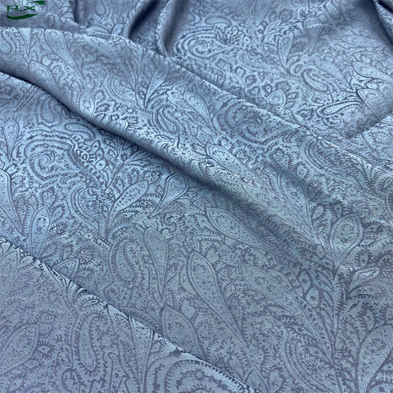 custom wholesale high quality luxury polyester silky floral satin tapestry material woven fabric for dress