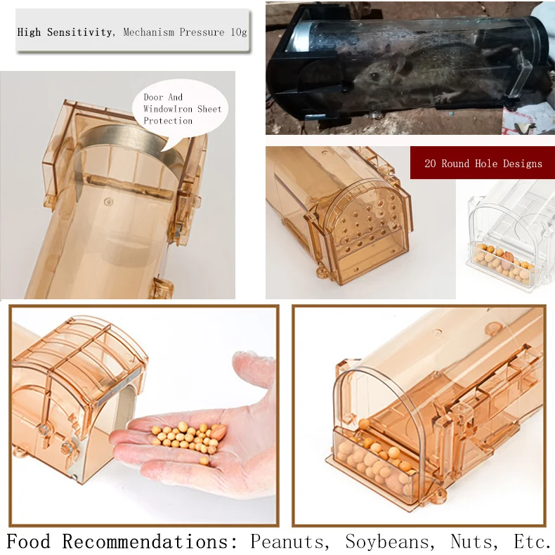 Wholesale High Effective Reusable Plastic no kill Humane Live Rats Mouse Trap Cage