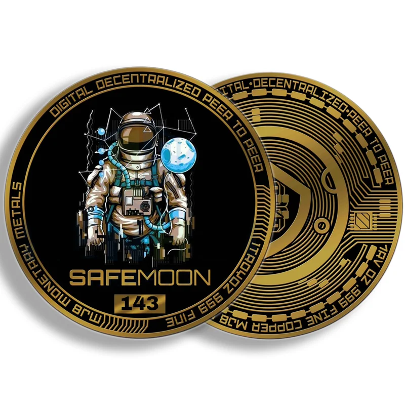 Custom Crypto Stamping Printing Copper Silver Gold Plated Souvenir Collectibles Coins Gift Metal Safemoon Challenge Bitcoin