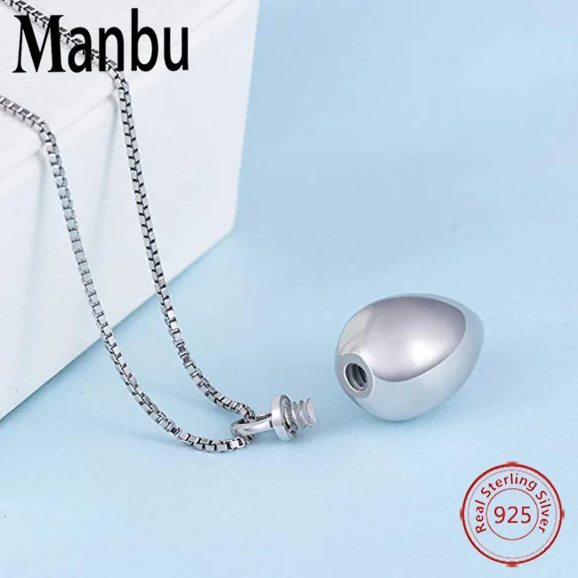 925 Sterling Silver Teardrop Urn Necklace Always In My Heart Memorial Cremation Jewelry For ashes
