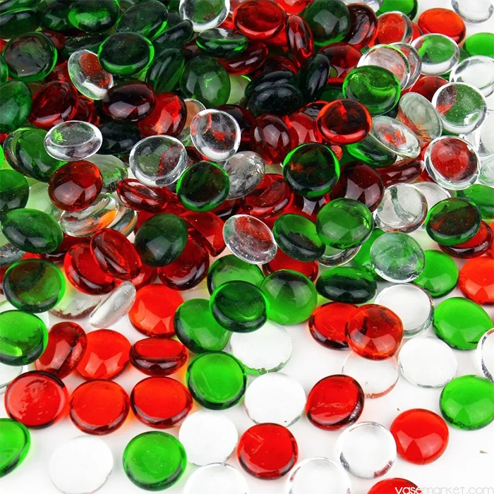 Vase Filler 17-19MM Mix Colors Flat Glass Beads Wholesale Flat Clear Marbles Pebbles