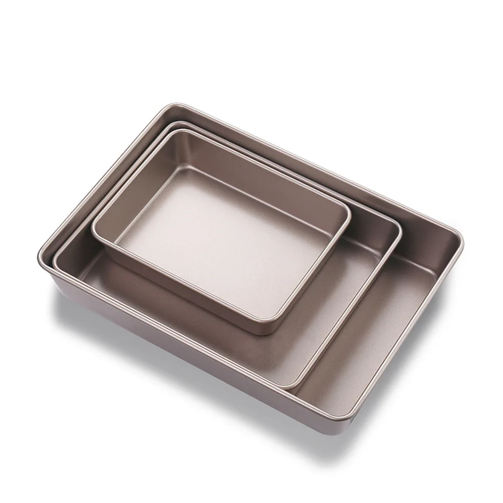 Square Non-Stick Carbon Steel Bakeware Tools Set Cake Baking Tray Metal Baking Dishes Brownie Pan Sets