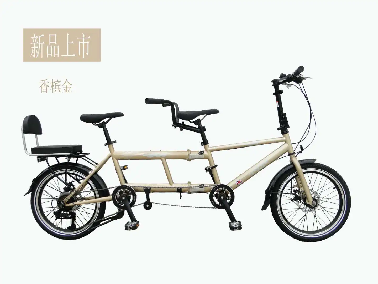 
20 Inch Double Folding Bike High carbon Steel Frame Family Bicycle Tandem bicycle 