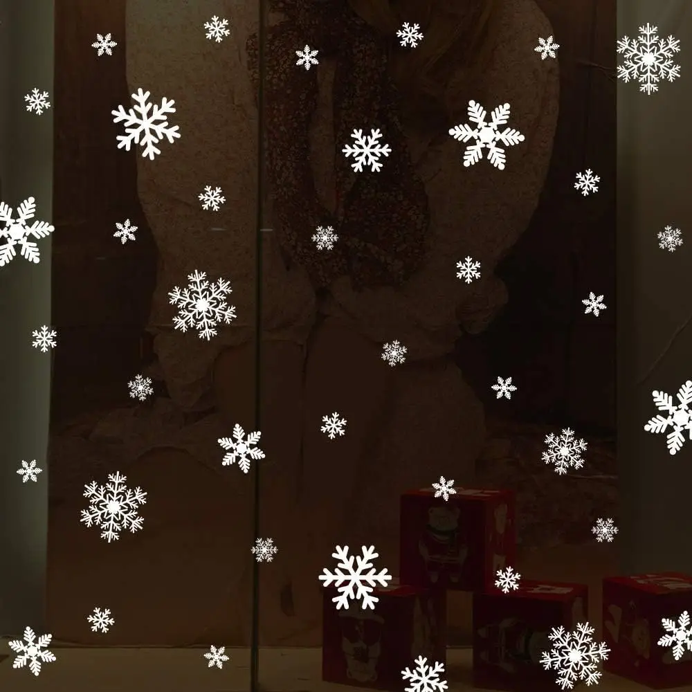 27Pcs Christmas Window Clings Snowflakes Window Decals Static Glass Stickers for Christmas Decorations Window Decor