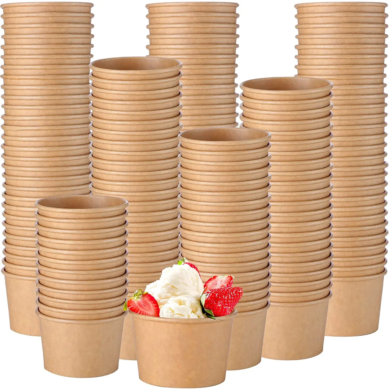 Bio Cardboard Eco Friendly Food Safe Grade Paper Directly Sell 3Oz Manufacturers Disposable White Ice Cream Paper Cup With Lid
