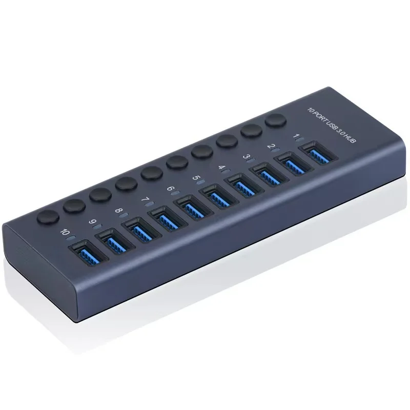 Manufacturer Wholesale Premium Independent Switch Overheating Protection Plug and Play USB 3.0 TO HUB 10port