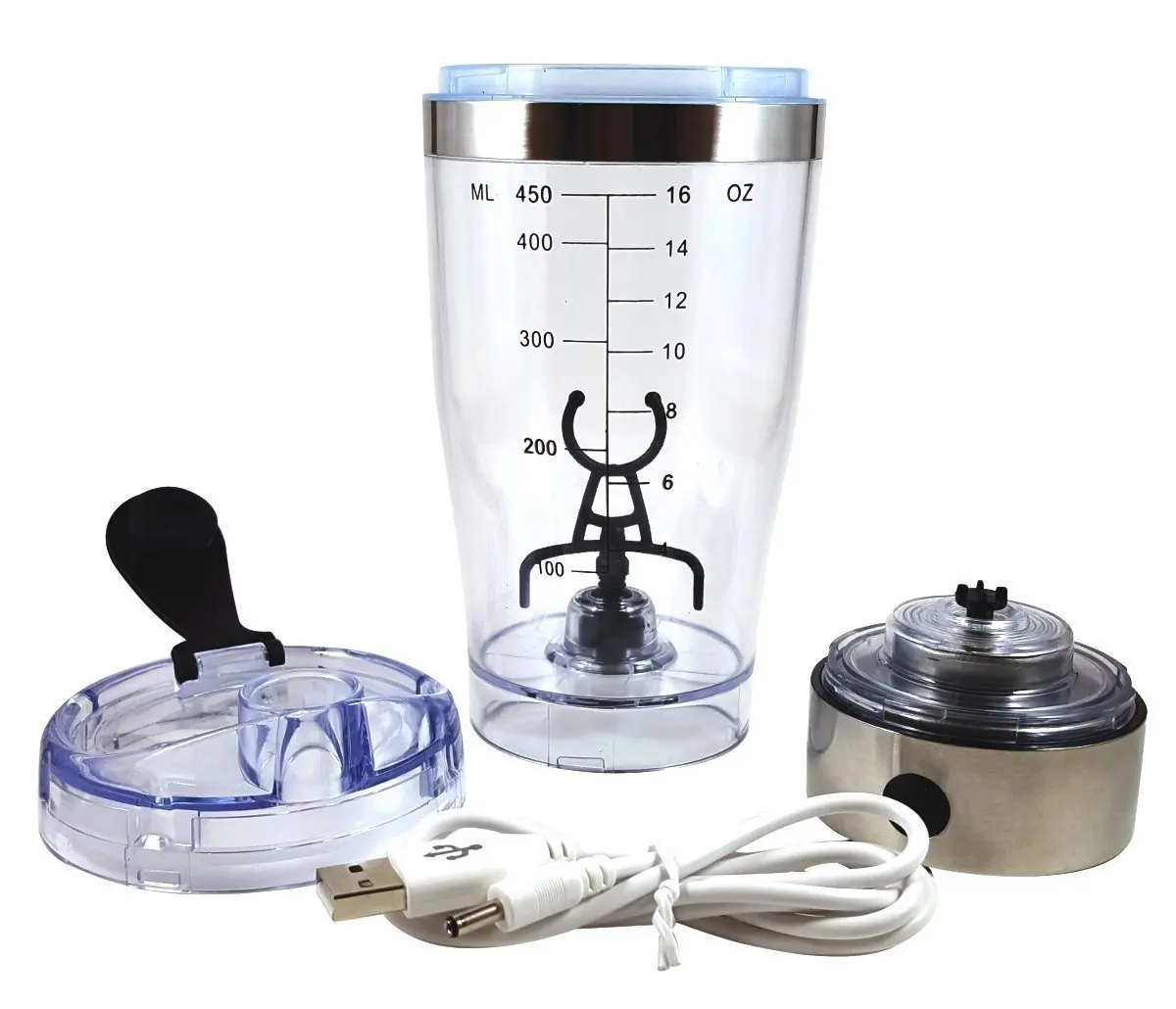 Wholesale BPA Free Electric Shaker Bottle 450ml Gym Workout Protein Shake Blender