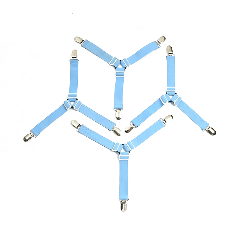 Useful Elastic Bed Sheet Clip Fasteners, Mattress Cover Blankets Grippers Holder Fixing Slip-Resistant Belt