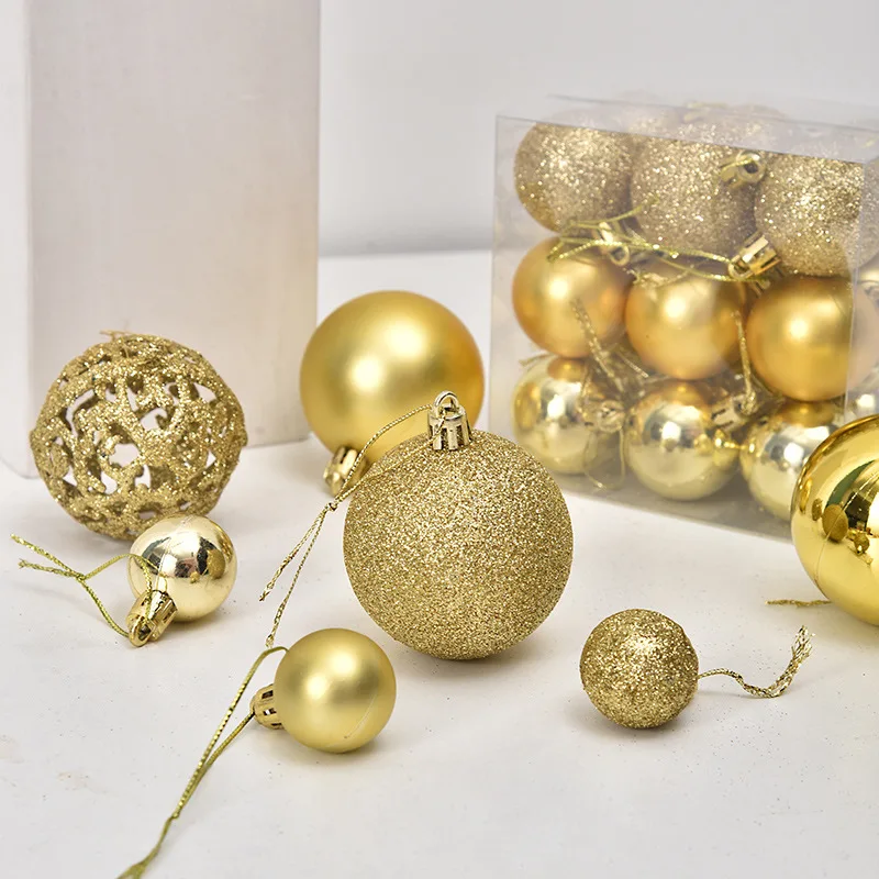 Hot Selling 100pcs  in Stock Christmas Tree Decoration Shopping Mall Ball Ornaments Plastic Shatterproof Christmas Balls