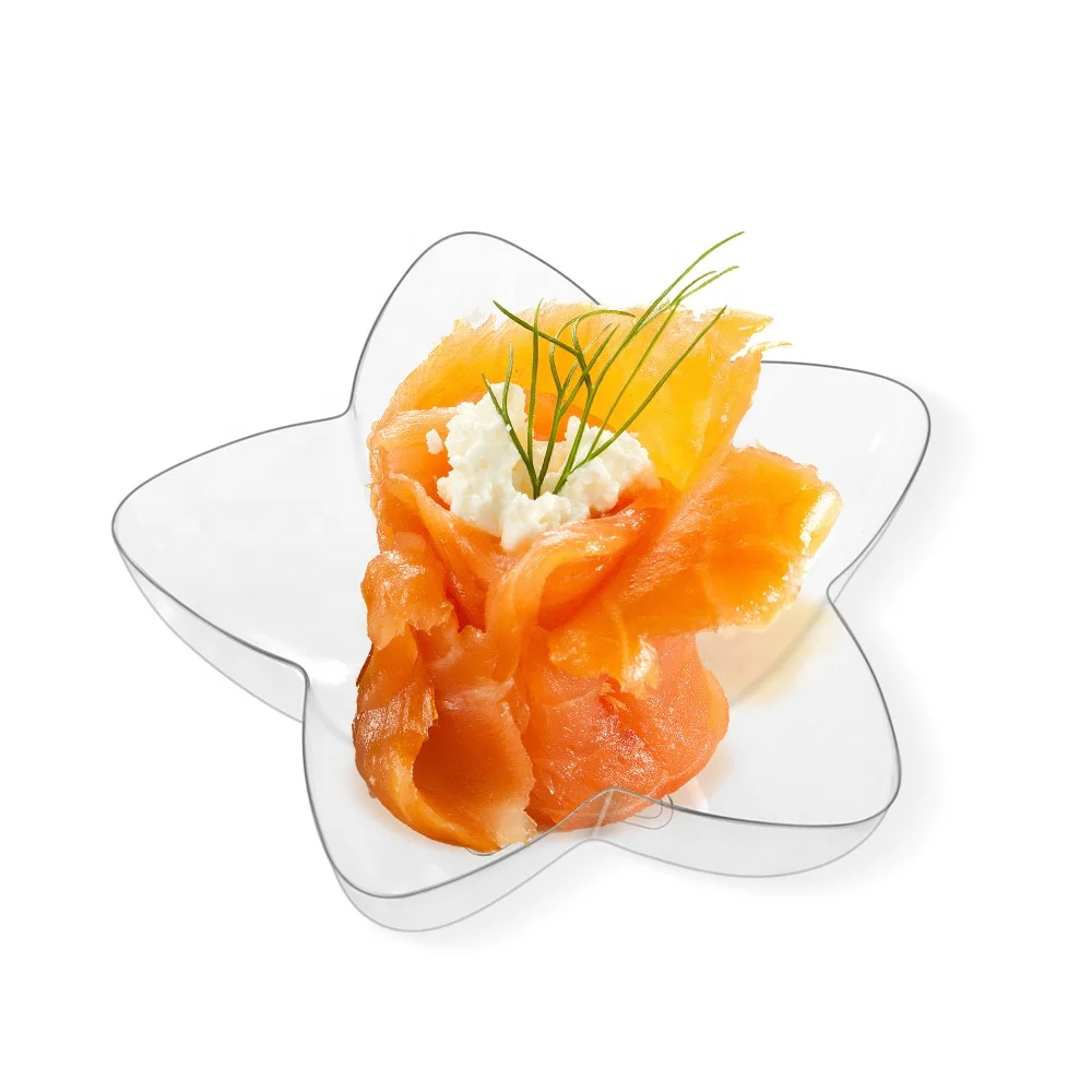 Горячая Распродажа Экологически чистая одноразовая пластиковая тарелка для десерта и масла маленького размера в форме звезды